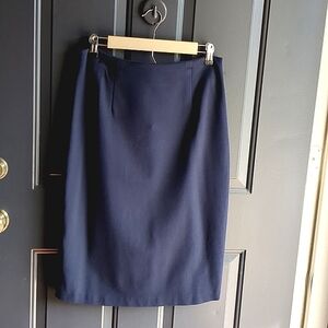 Dainty Jewels Navy Pencil Skirt GUC Modest No Split